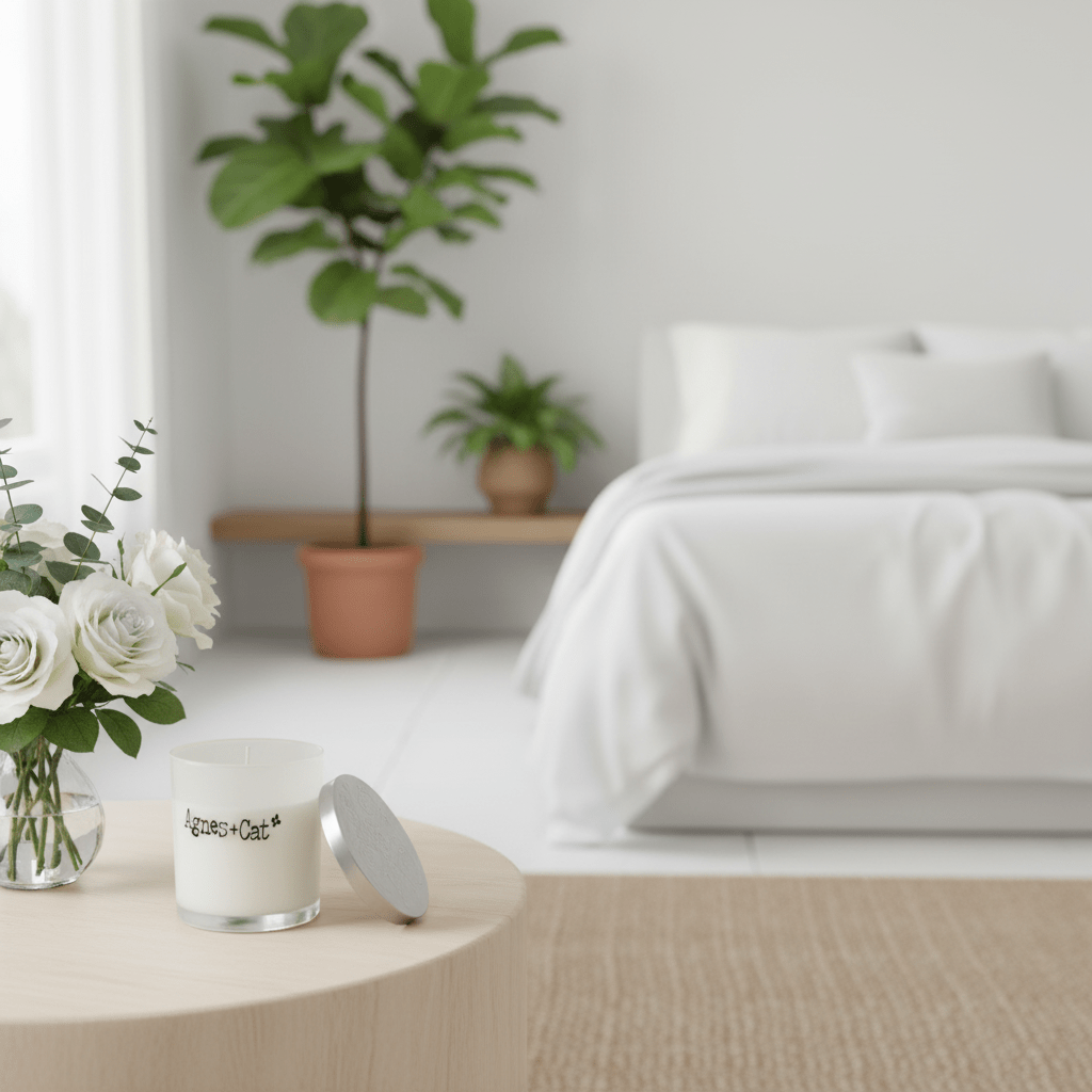 Agnes + Cat Glass Votive Candle - Tea and Roses