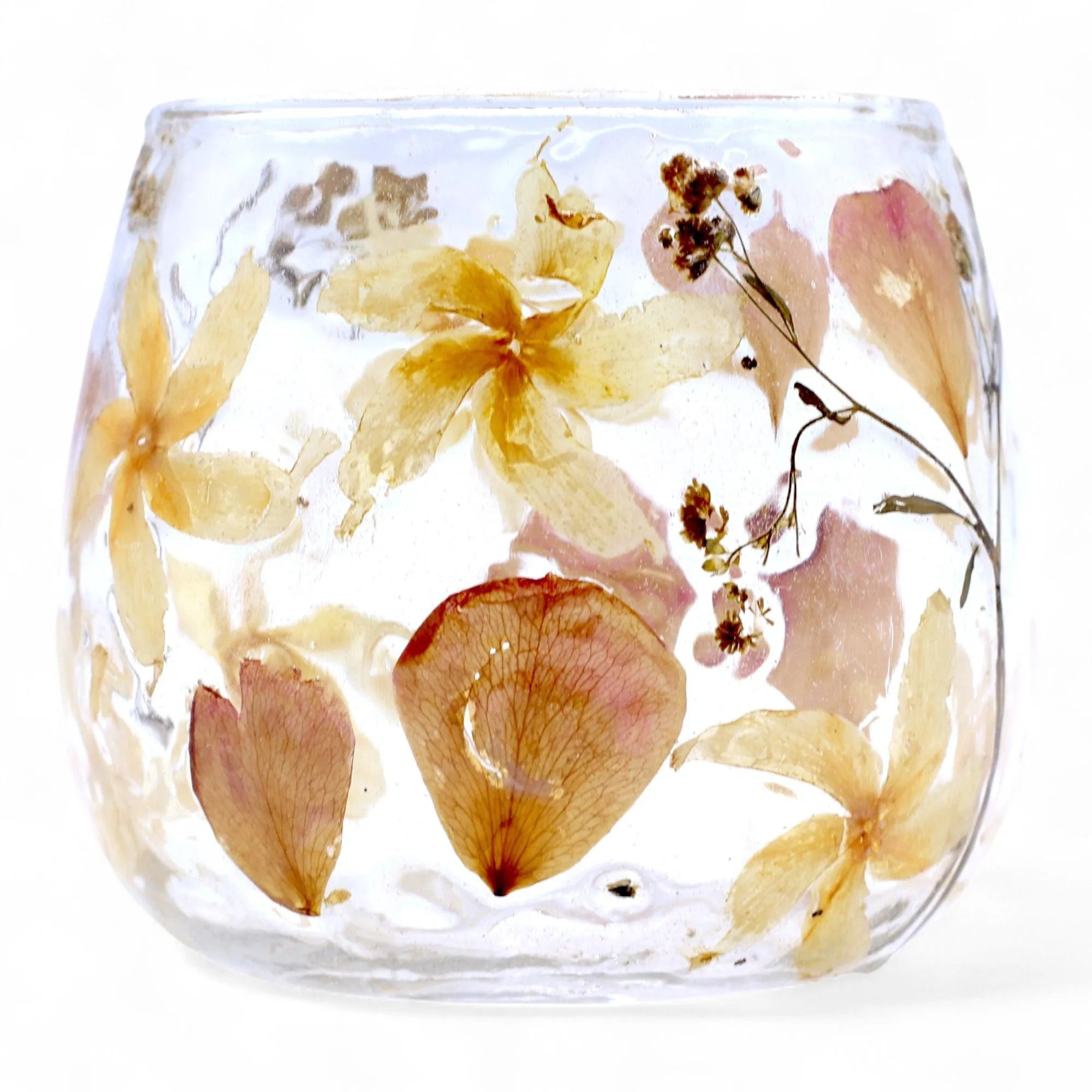 floral glass tea light holders