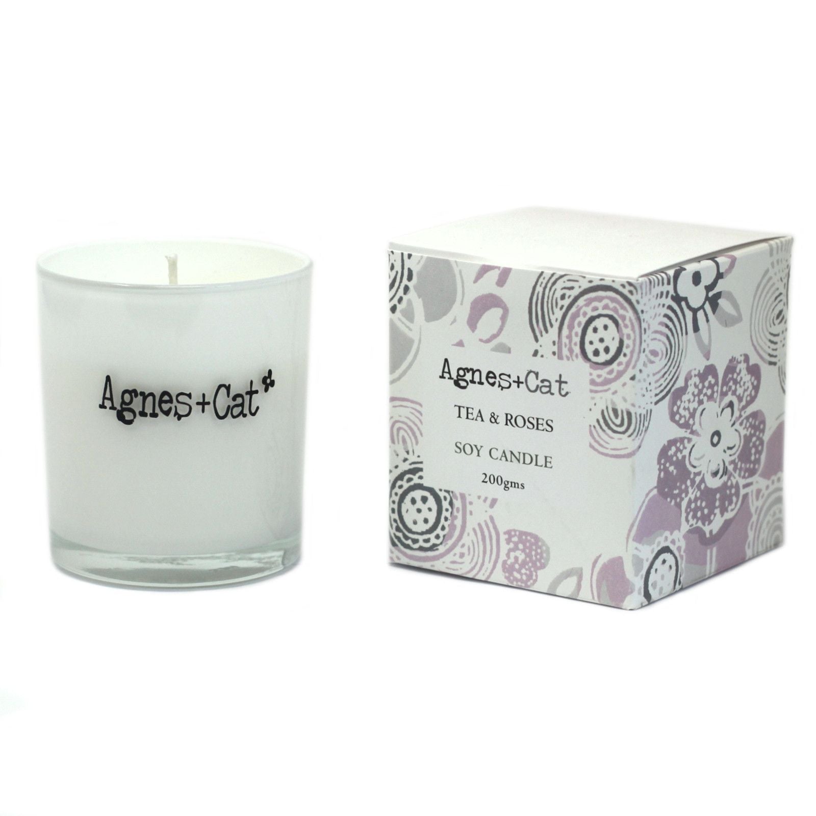 Glass Votive Candle - Tea and Roses