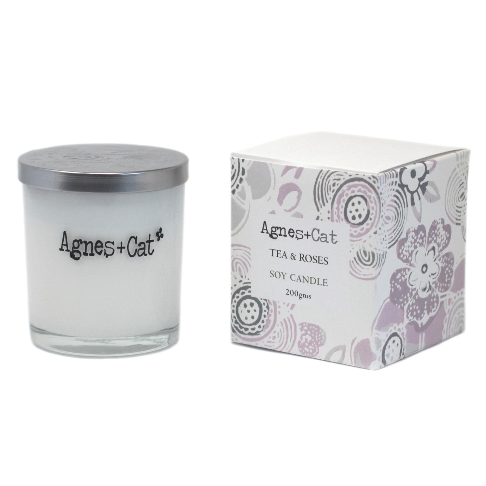 Glass Votive Candle - Tea and Roses