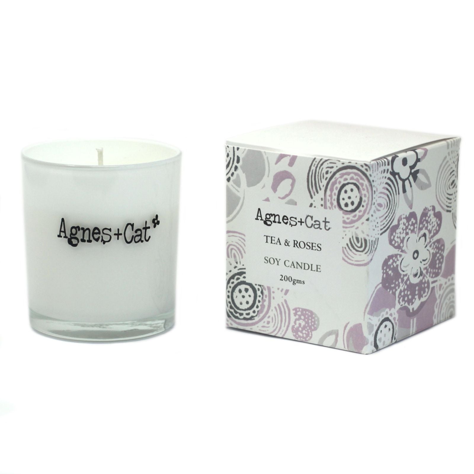 Glass Votive Candle - Tea and Roses