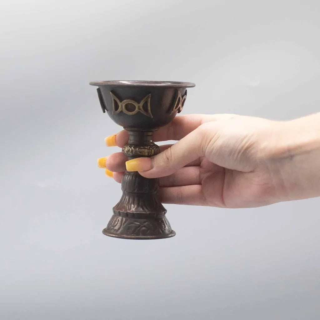 Ancient Wisdom Antique Copper Ritual Goblet Triple Moon Chalice Religious & Ceremonial > Religious Items > Ritual Chalices > Iron Ritual Goblet > Triple Moon Ritual Chalice emmy-jane-boutique.myshopify.com