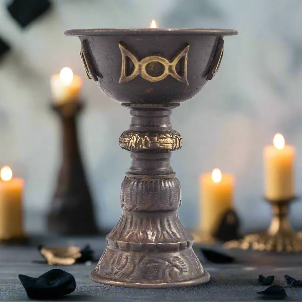 Ancient Wisdom Antique Copper Ritual Goblet Triple Moon Chalice Religious & Ceremonial > Religious Items > Ritual Chalices > Iron Ritual Goblet > Triple Moon Ritual Chalice emmy-jane-boutique.myshopify.com