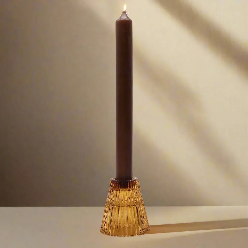 Ancient Wisdom Flip Amber Dinner Candle / Tealight Holder - Antique Amber Home & Garden > Decor > Home Fragrance Accessories > Candle Holders > Glass Candle Holders > Orange Candle Holders emmy-jane-boutique.myshopify.com