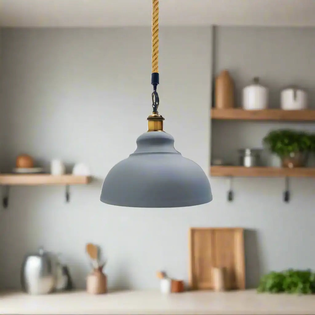LEDSone Vintage Rope Hanging Lamp - Grey Industrial Pendant Light Home & Garden > Lighting > Lighting Fixtures > Ceiling Light Fixtures > Grey Ceiling Lights > Retro Industrial Ceiling Pendant Lights > Vintage Rope Hanging Lamp > Grey Industrial Pendant Light emmy-jane-boutique.myshopify.com