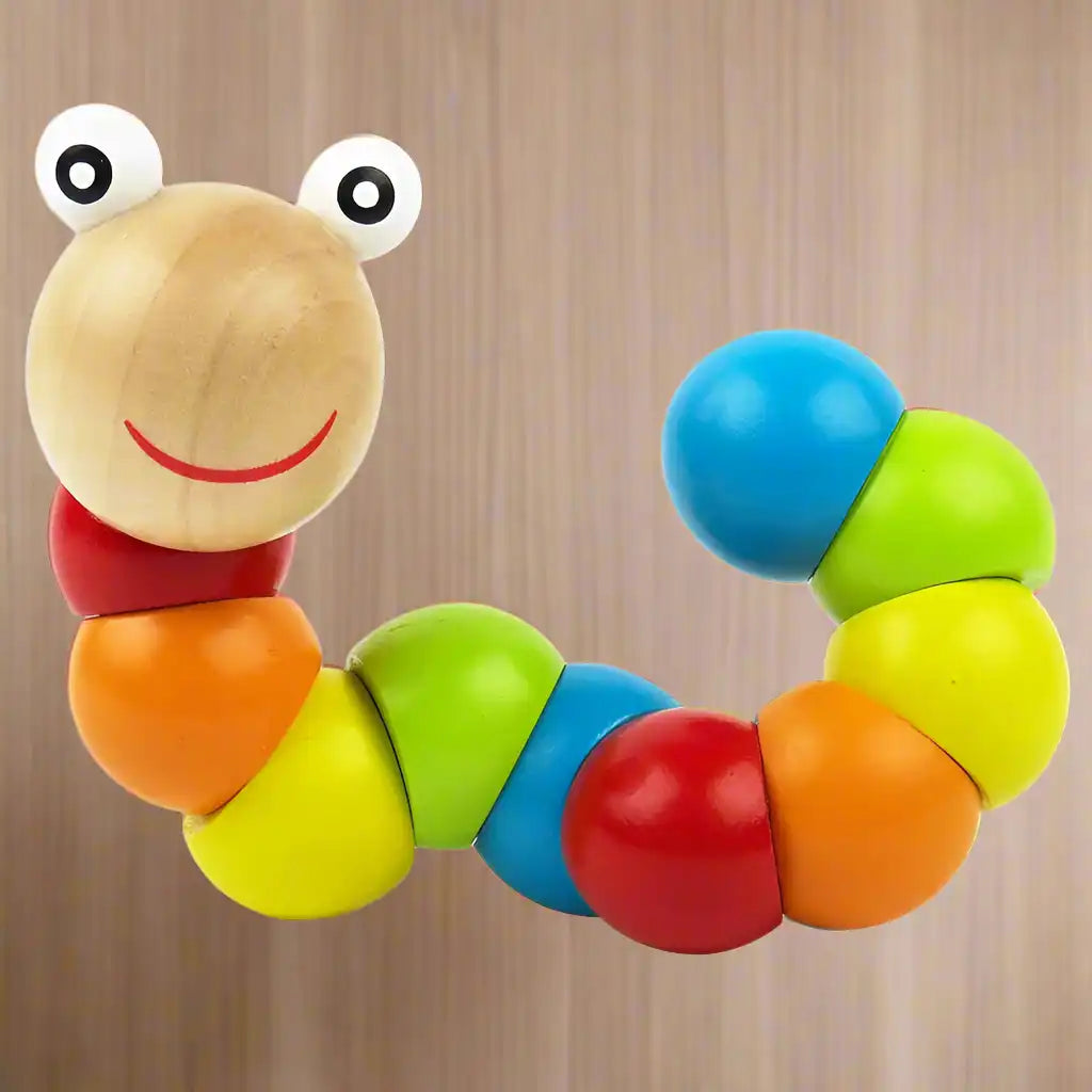 Emmy Jane Colorful Wooden Worm Puzzles Baby & Toddler > Baby Toys & Activity Equipment > Baby Activity Toys > Wooden Toys For Toddlers > Rainbow Stack Towers and Worm Puzzles emmy-jane-boutique.myshopify.com