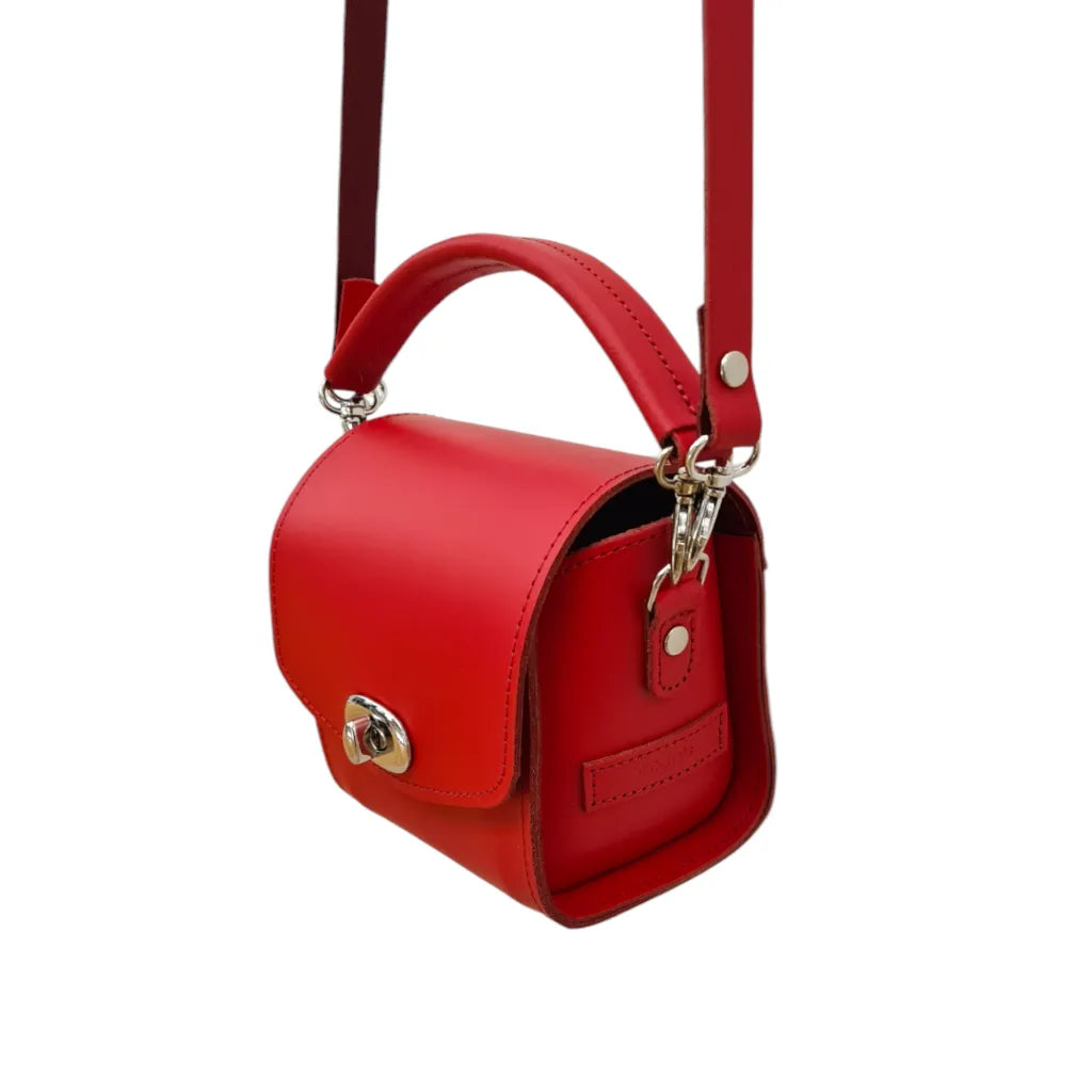 Zatchels Bauble Handmade Leather Handbag - Love Hearts - Pillar Box Red Clothing & Accessories > Handbags, Wallets & Cases > Handbags > Shoulder Bags > Handmade Leather Handbags > Red Handbags > 3 Way Bags Shoulder Cross Body Clutch emmy-jane-boutique.myshopify.com