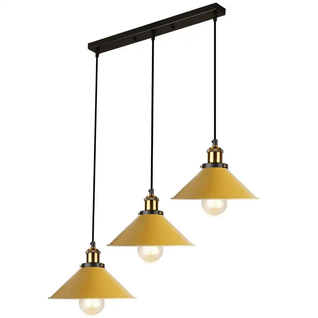 LEDSone Industrial Pendant Light with 3 Heads Cone Style Chandelier Home & Garden > Lighting > Lighting Fixtures > Ceiling Light Fixtures > Ceiling Lights > Metal Ceiling Lights > Pendant Lights emmy-jane-boutique.myshopify.com