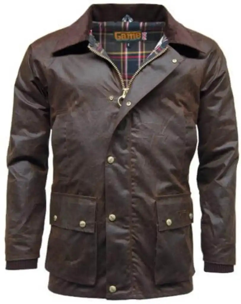 Game Antique Wax Jacket - Game Barker Apparel & Accessories > Clothing > Outerwear > Coats & Jackets > Wax Jacket > Game Jacket > Mens Waxed Cotton Coat emmy-jane-boutique.myshopify.com