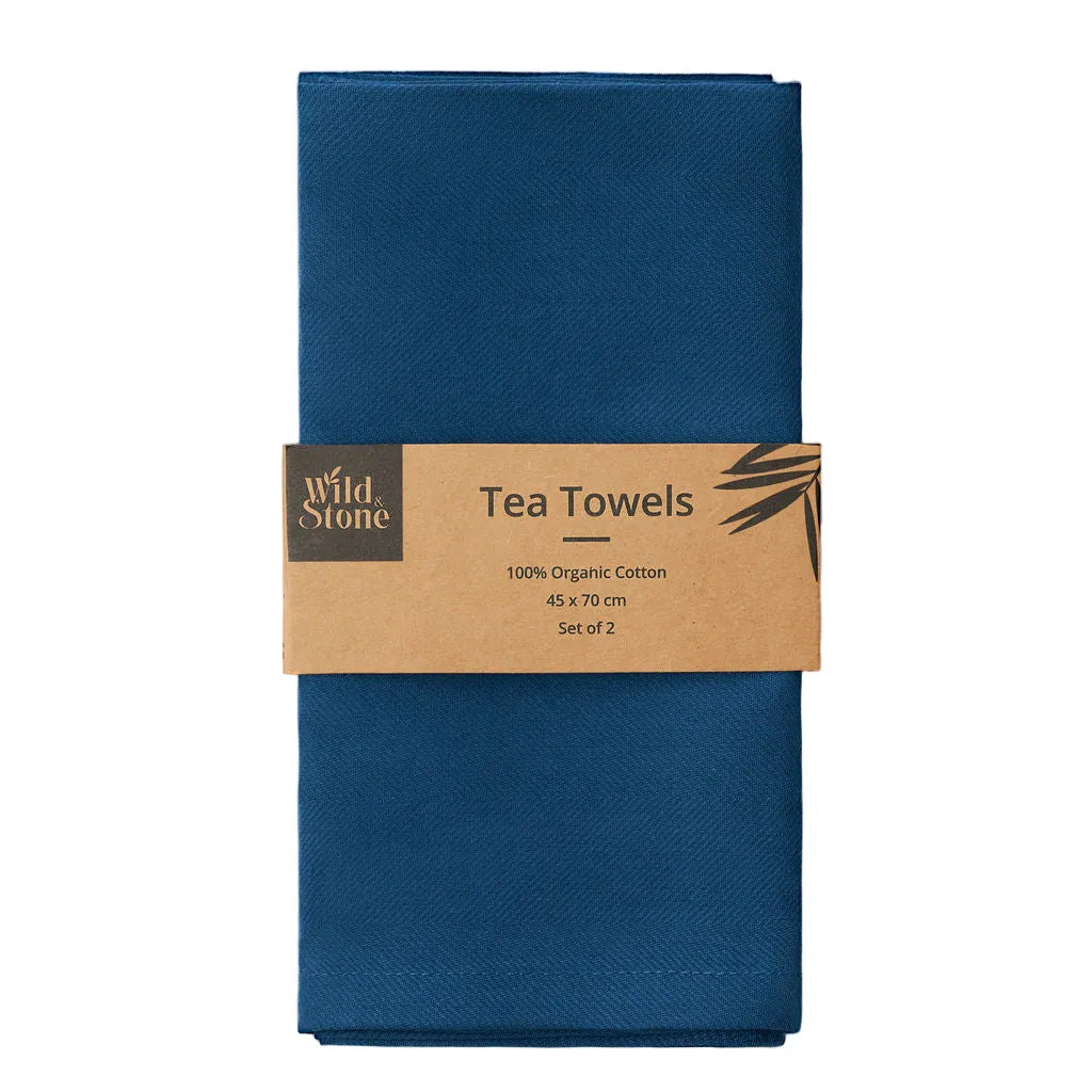 Wild And Stone Organic Cotton Tea Towels - Herringbone Weave - Set of 2 Home & Garden > Linens & Bedding > Towels > Kitchen Towels > Cotton Tea Towels > Organic Cotton Tea Towels emmy-jane-boutique.myshopify.com