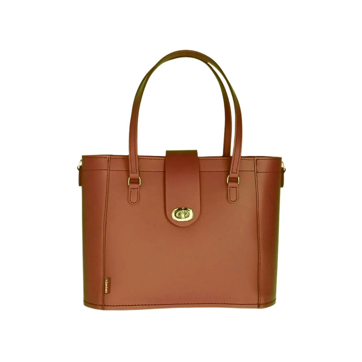 brown leather tote bag