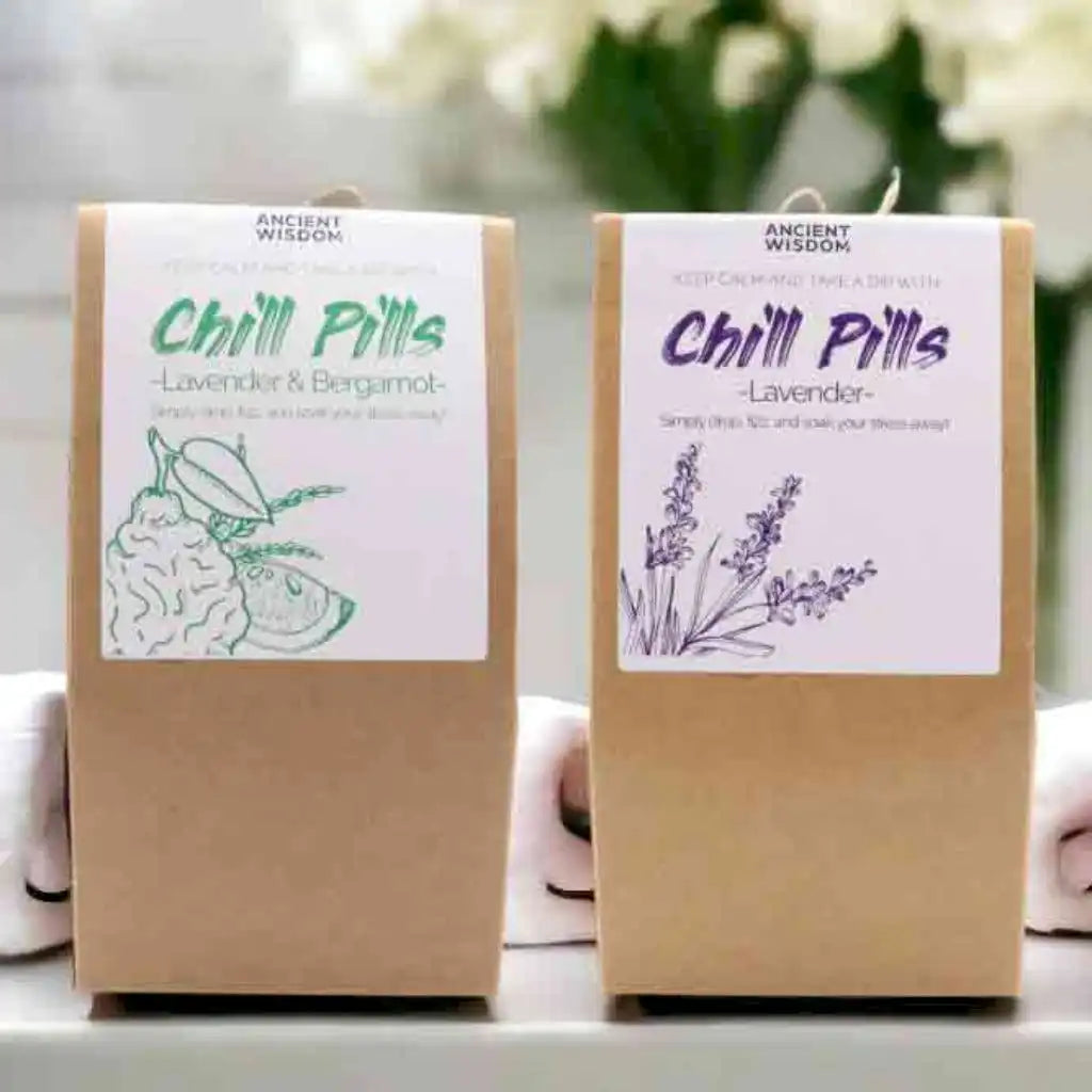 Ancient Wisdom Bath Bomb Gift - Chill Pill Gift Packs - Mini Bath Bomb Gift Set Health & Beauty > Personal Care > Cosmetics > Bath & Body > Bath Additives > Bath Bombs > Mini Bath Bombs with Essential Oils > Aromatherapy Bath Bomb Gift > Chill Pill Bath and Body Gift Set emmy-jane-boutique.myshopify.com