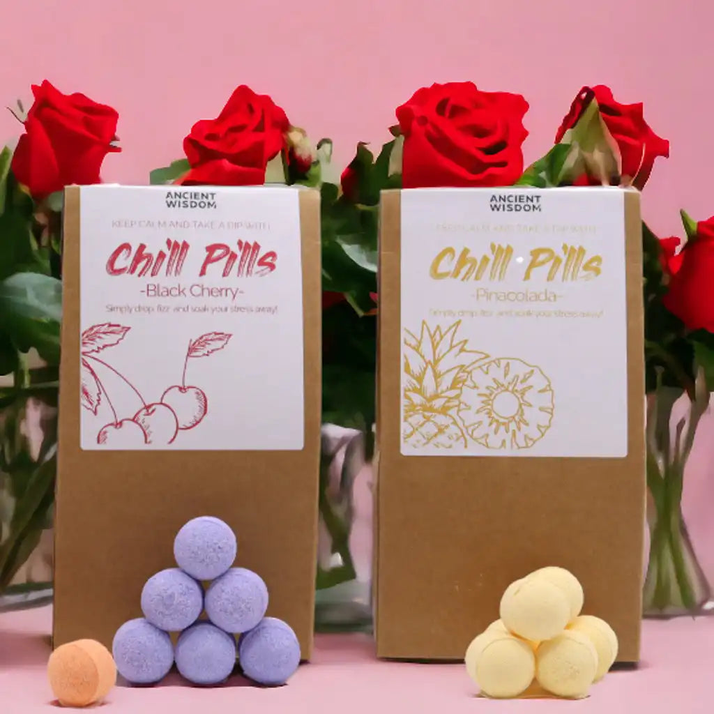 Ancient Wisdom Bath Bomb Gift - Chill Pill Gift Packs - Mini Bath Bomb Gift Set Health & Beauty > Personal Care > Cosmetics > Bath & Body > Bath Additives > Bath Bombs > Mini Bath Bombs with Essential Oils > Aromatherapy Bath Bomb Gift > Chill Pill Bath and Body Gift Set emmy-jane-boutique.myshopify.com