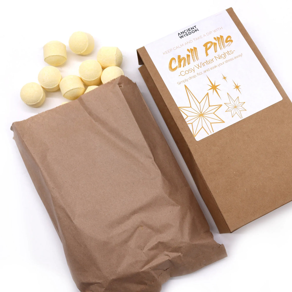 Ancient Wisdom Christmas Bath Bombs - Festive Chill Pills Xmas Gift Health & Beauty > Personal Care > Cosmetics > Bath & Body > Bath Additives > Bath Bombs > Mini Bath Bombs with Essential Oils > Aromatherapy Bath Bomb Gift > Chill Pill Chistmas Bath and Body Gift Set emmy-jane-boutique.myshopify.com