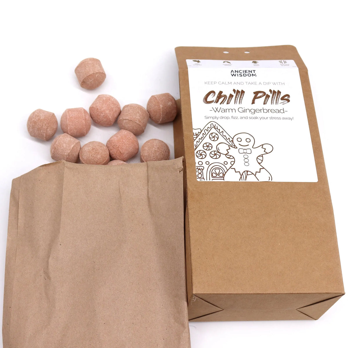 Ancient Wisdom Christmas Bath Bombs - Festive Chill Pills Xmas Gift Health & Beauty > Personal Care > Cosmetics > Bath & Body > Bath Additives > Bath Bombs > Mini Bath Bombs with Essential Oils > Aromatherapy Bath Bomb Gift > Chill Pill Chistmas Bath and Body Gift Set emmy-jane-boutique.myshopify.com