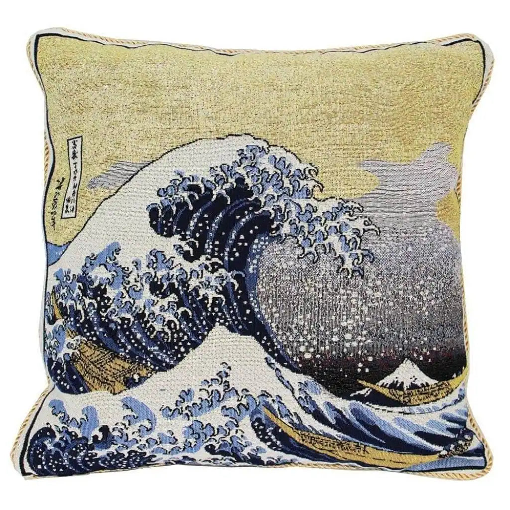 Signare Tapestry Great Wave of Kanagawa - Cushion Cover Art 45cm*45cm Home & Garden > Decor > Throw Pillows > Cushion Covers > Tapastry Cushion Covers >Great Wave of Kanagawa Cushion Cover > Art Cushion Blue 45cm x 45cm emmy-jane-boutique.myshopify.com