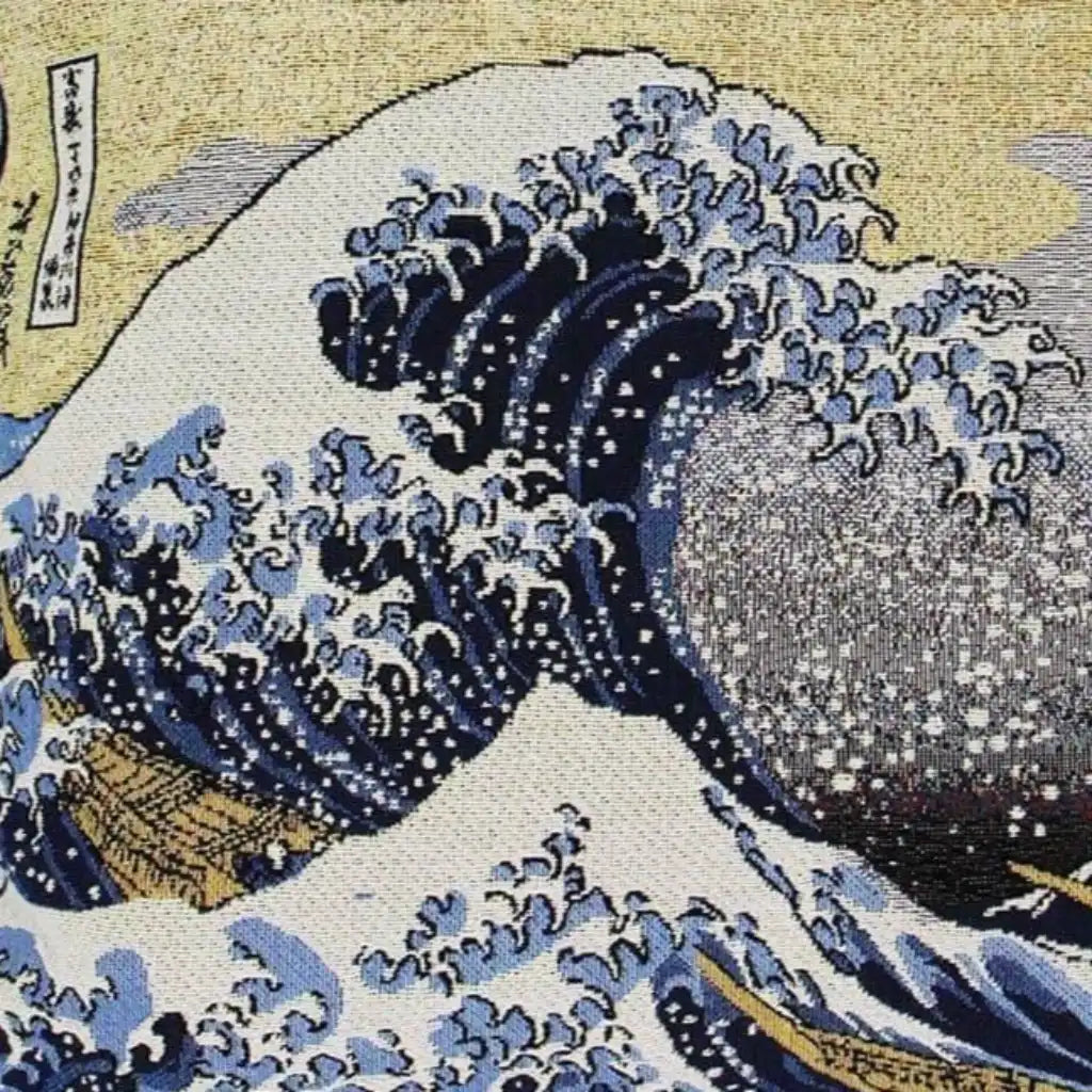 Signare Tapestry Great Wave of Kanagawa - Cushion Cover Art 45cm*45cm Home & Garden > Decor > Throw Pillows > Cushion Covers > Tapastry Cushion Covers >Great Wave of Kanagawa Cushion Cover > Art Cushion Blue 45cm x 45cm emmy-jane-boutique.myshopify.com