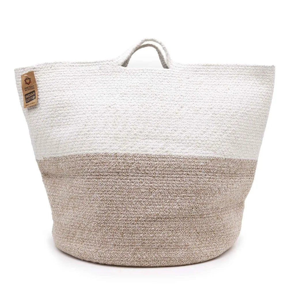 Ancient Wisdom Eco-Friendly Large Storage Basket - Cotton Rope 45x40cm Home & Garden > Household Supplies > Storage & Organization > Household Storage Containers > Eco-Friendly Large Storage Basket > Cotton Rope Storage Baskets > Natural Storage Baskets emmy-jane-boutique.myshopify.com