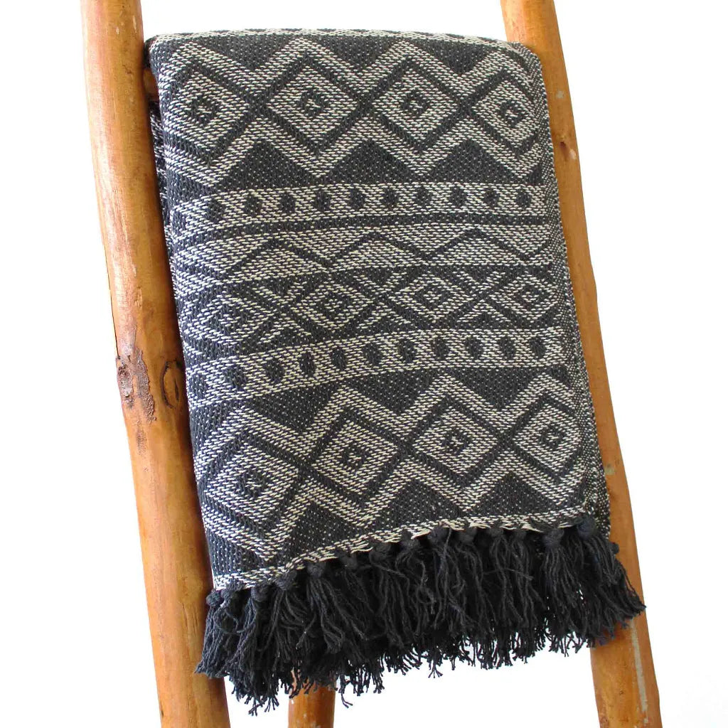 AW Artisan Handmade Cotton Throws - Geometric Designs - 6 Colours Home & Garden > Linens & Bedding > Bedding > Blankets > Handmade Cotton Throws emmy-jane-boutique.myshopify.com