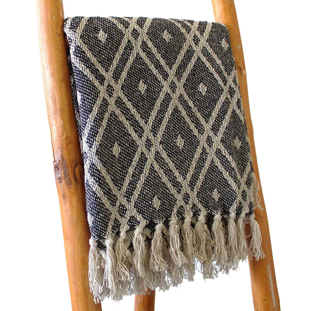 AW Artisan Handmade Cotton Throws - Geometric Designs - 6 Colours Home & Garden > Linens & Bedding > Bedding > Blankets > Handmade Cotton Throws emmy-jane-boutique.myshopify.com