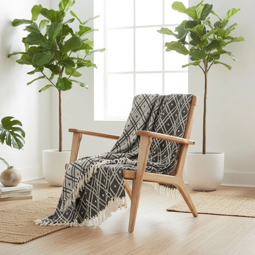 AW Artisan Handmade Cotton Throws - Geometric Designs - 6 Colours Home & Garden > Linens & Bedding > Bedding > Blankets > Handmade Cotton Throws emmy-jane-boutique.myshopify.com