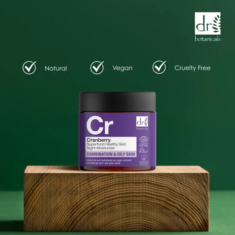 Dr Botanicals Dr Botanicals Cranberry Superfood Healthy Skin Night Moisturiser 60ml Health & Beauty > Personal Care > Cosmetics > Skincare > Lotions & Moisturisers > Dr Botanicals Vegan Skincare Gift Set Apothecary Strawberry emmy-jane-boutique.myshopify.com