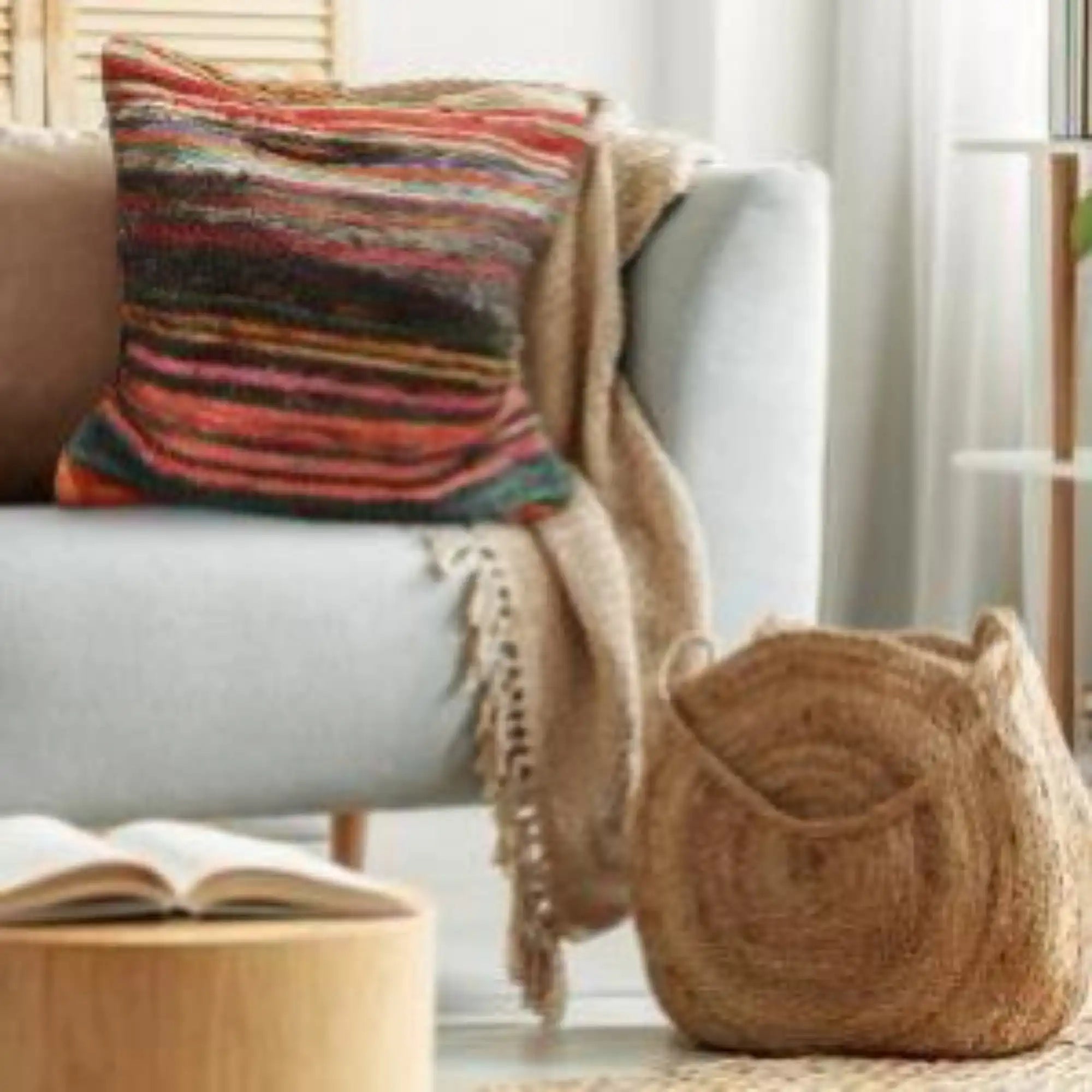 Ancient Wisdom Colourful Rag Rug Cushion Covers - Sustainable Recycled Fabric Home & Garden > Decor > Chair & Sofa Cushions > Colourful Cushion Covers > Rag Rug Cushion Covers > Sustainable Cushion Covers > Recycled Fabric Cushion Covers emmy-jane-boutique.myshopify.com