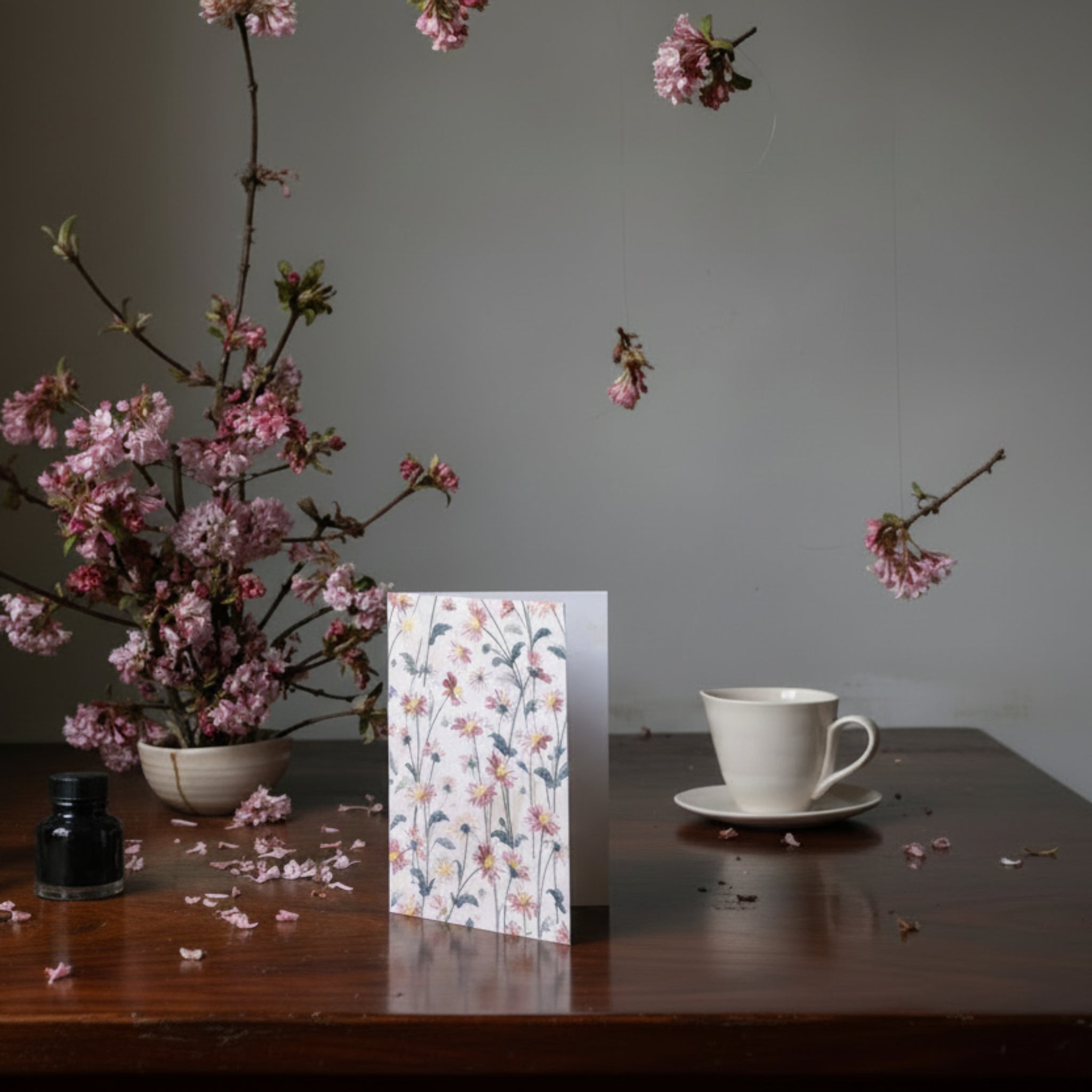 A5 Floral-patterned sustainable greeting card