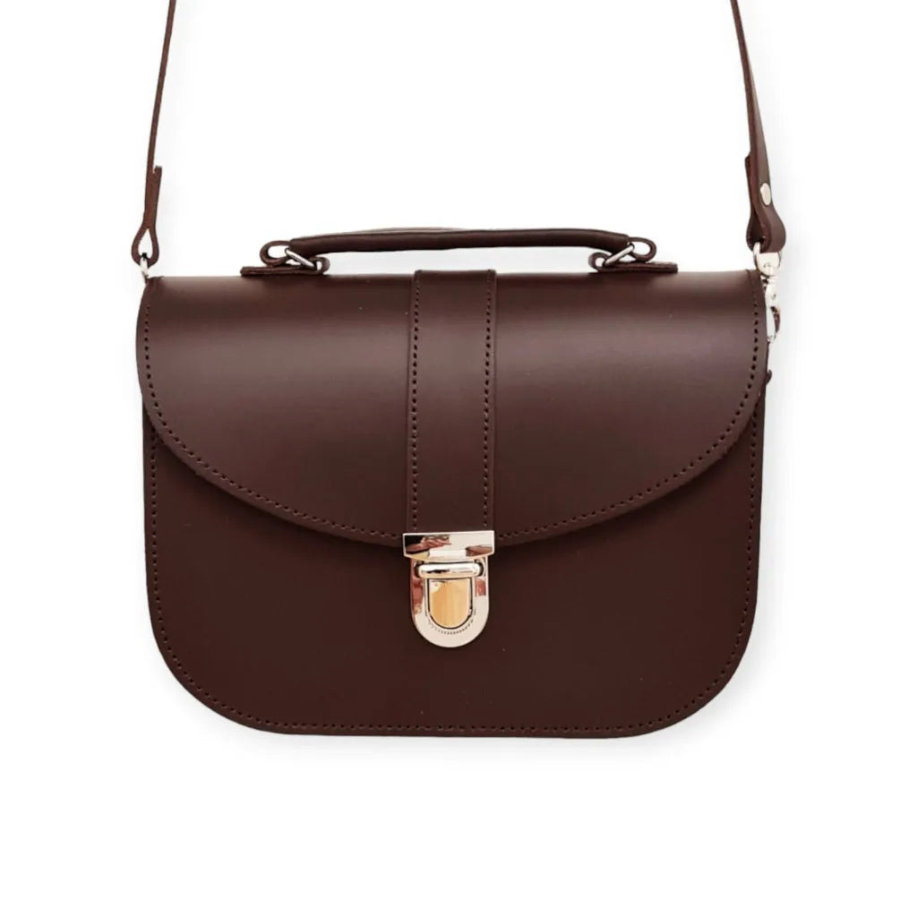 Zatchels Brown Leather Handbag - Olympia Handmade Leather Bag - Dark Brown Clothing & Accessories > Handbags, Wallets & Cases > Handbags > Handmade Handbags > Leather Handbags > Brown Leather Handbag > Olympia Handmade Leather Bag Brown > Brown Cross Body Bag emmy-jane-boutique.myshopify.com