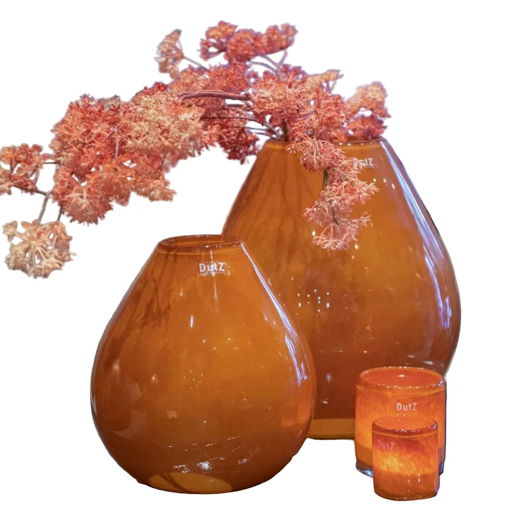 Lowlands Design Hand Blown Vase DRUBA - Rusted Orange Brown by DutZ Home & Garden > Decor > Vases > Glass Vases > Rust Brown Vases emmy-jane-boutique.myshopify.com