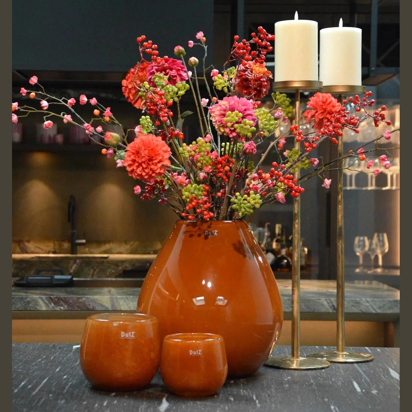 Lowlands Design Hand Blown Vase DRUBA - Rusted Orange Brown by DutZ Home & Garden > Decor > Vases > Glass Vases > Rust Brown Vases emmy-jane-boutique.myshopify.com
