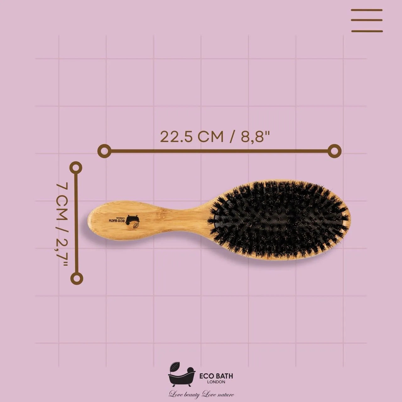 Eco Bath London Eco Bath London Bamboo Hair Brush with Boar Bristles - Eco-Friendly Detangling Hairbrush for All Hair Types Accessories emmy-jane-boutique.myshopify.com