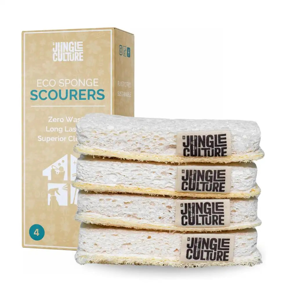 Jungle Culture Eco Friendly Dish Sponges - Pack Of 4 Biodegradable And Compostable Home & Garden > Household Supplies > Household Cleaning Supplies > Sponges & Scouring Pads > Cleaning Cloths > Dish Sponges emmy-jane-boutique.myshopify.com