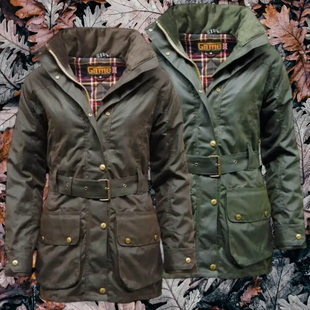 Game Antique Waxed Jacket - Game Cantrell Padded Apparel & Accessories > Clothing > Outerwear > Coats & Jackets > Quilted Wax Jacket > Game Wax Jacket > Womens Waxed Cotton Coat emmy-jane-boutique.myshopify.com