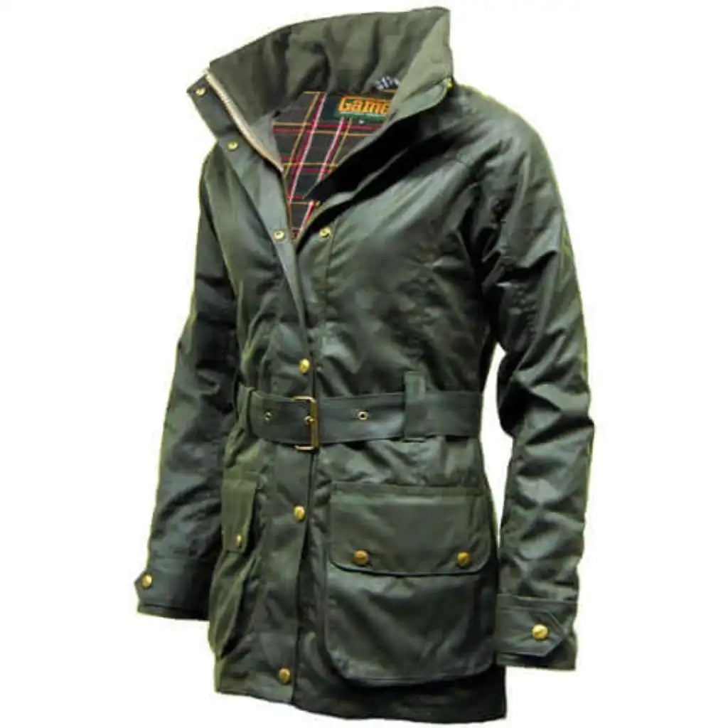 Game Antique Waxed Jacket - Game Cantrell Padded Apparel & Accessories > Clothing > Outerwear > Coats & Jackets > Quilted Wax Jacket > Game Wax Jacket > Womens Waxed Cotton Coat emmy-jane-boutique.myshopify.com