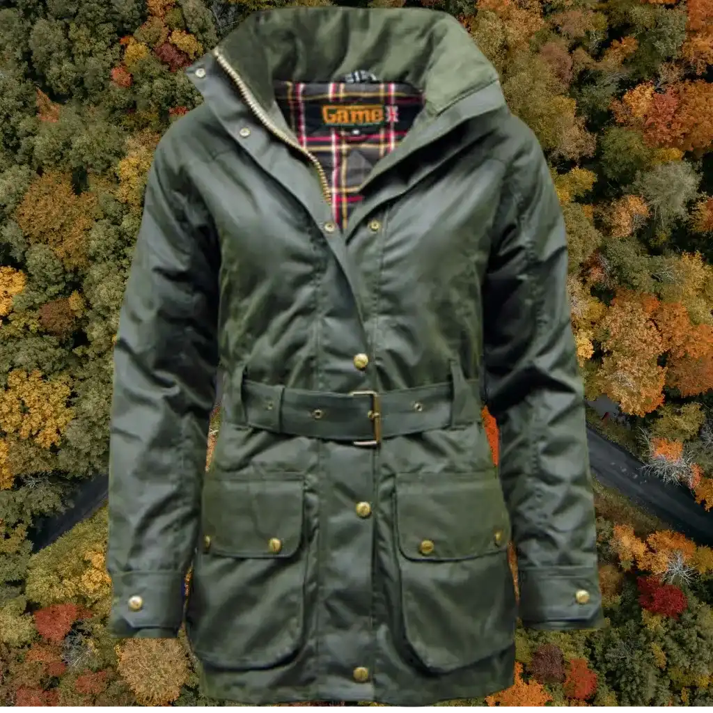 Game Antique Waxed Jacket - Game Cantrell Padded Apparel & Accessories > Clothing > Outerwear > Coats & Jackets > Quilted Wax Jacket > Game Wax Jacket > Womens Waxed Cotton Coat emmy-jane-boutique.myshopify.com