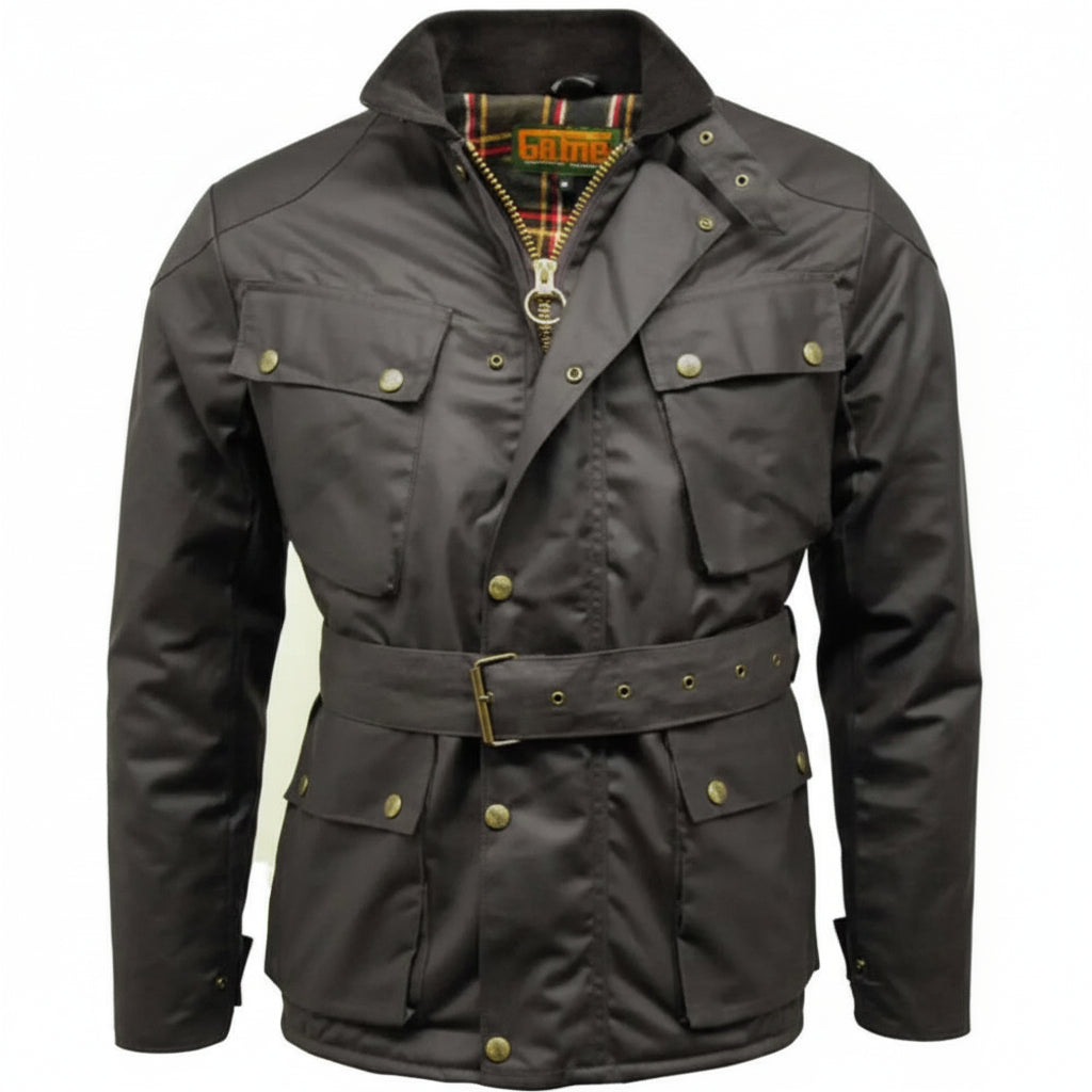 Game Quilted Wax Jacket - Game Speedway - Mens Waxed Cotton Coat Apparel & Accessories > Clothing > Outerwear > Coats & Jackets > Quilted Wax Jacket > Game Speedway Jacket > Mens Waxed Cotton Coat emmy-jane-boutique.myshopify.com