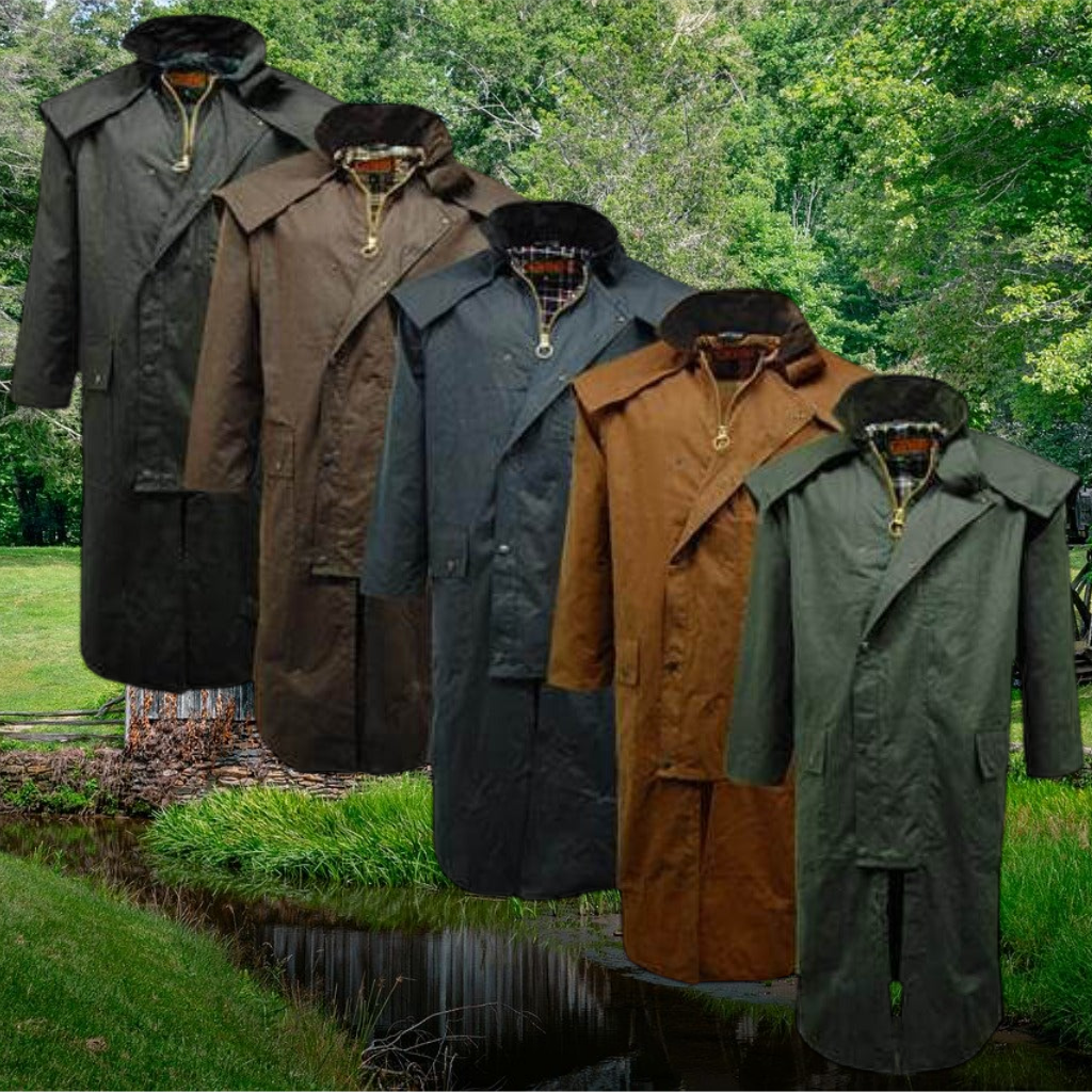 Best value waxed cotton stockman coat sales