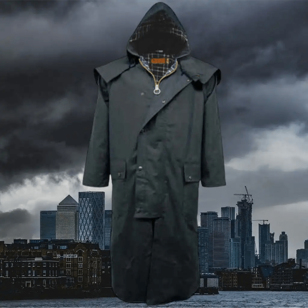 Game Long Wax Cape Coat - Game Waxed Stockman Jacket Apparel & Accessories > Clothing > Outerwear > Coats & Jackets > Long Cape Coat > Game Wax Stockman Jacket emmy-jane-boutique.myshopify.com