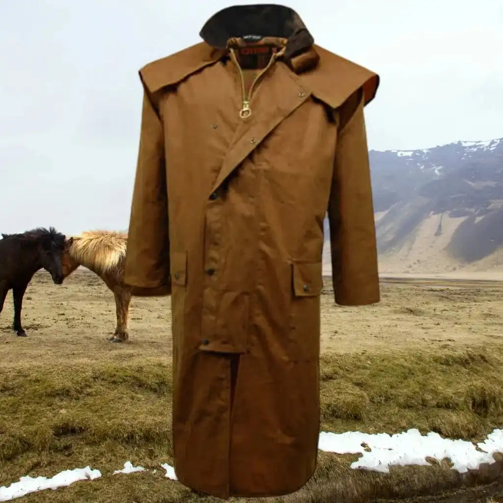 Game Long Wax Cape Coat - Game Waxed Stockman Jacket Apparel & Accessories > Clothing > Outerwear > Coats & Jackets > Long Cape Coat > Game Wax Stockman Jacket emmy-jane-boutique.myshopify.com