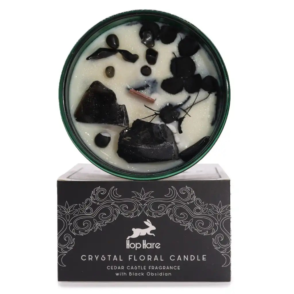 Hop Hare Crystal Magic Flower Candles - Hop Hare Botanical Gemstone Soy Wax Candles Home & Garden > Decor > Home Fragrances > Candles > Gemstone Candles > Crystal Candles > Tarot Candles > Scented Soy Wax Jar Candles Infused With Gemstones and botanicals emmy-jane-boutique.myshopify.com