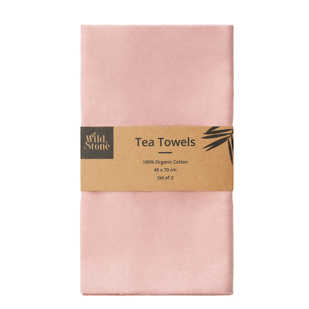 Wild And Stone Organic Cotton Tea Towels - Herringbone Weave - Set of 2 Home & Garden > Linens & Bedding > Towels > Kitchen Towels > Cotton Tea Towels > Organic Cotton Tea Towels emmy-jane-boutique.myshopify.com