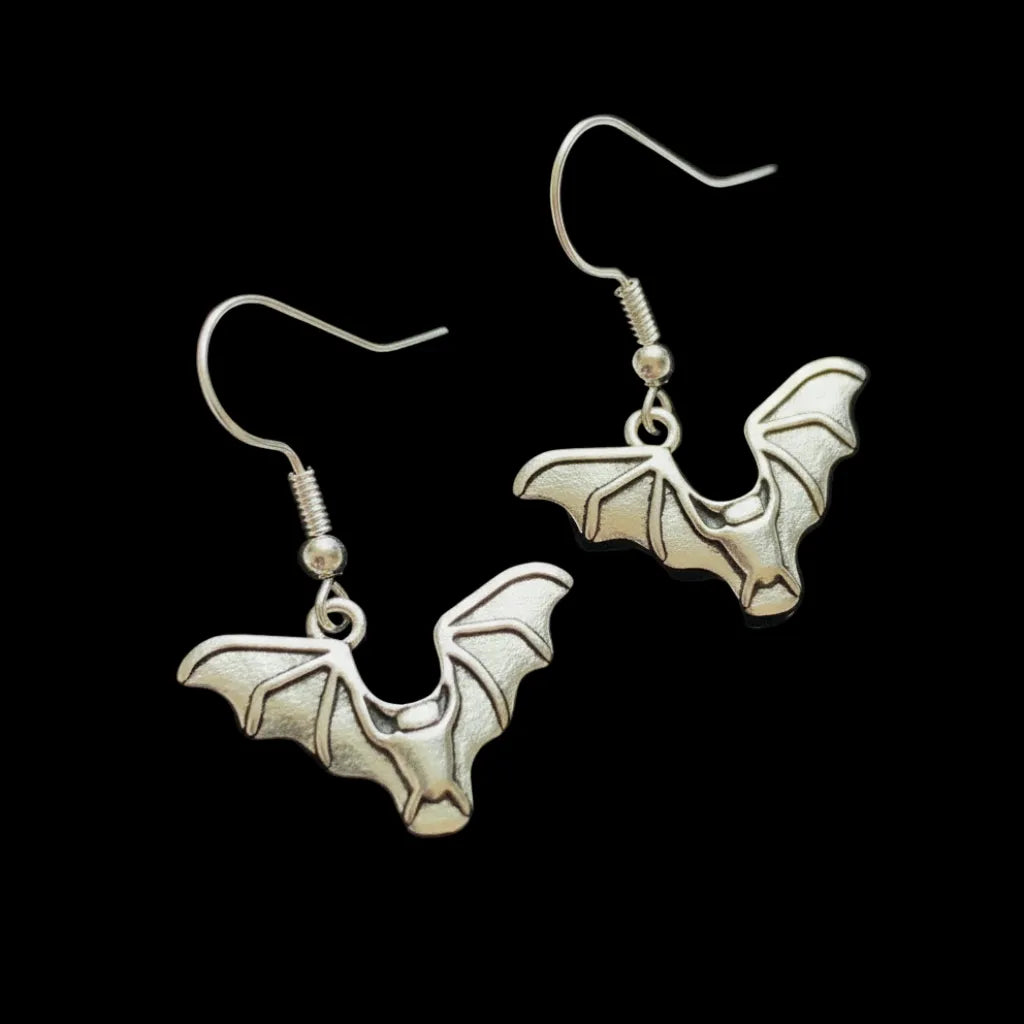 Ears by Emily Silver bat halloween earrings Clothing & Accessories > Jewellery & Watches > Earrings > Womens Earrings > Drop Earrings > Womens Drop Earrings > Halloween Earings > Bat Earings emmy-jane-boutique.myshopify.com