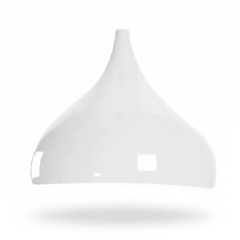 White Retro Industrial Metal Dome Lampshade on white background