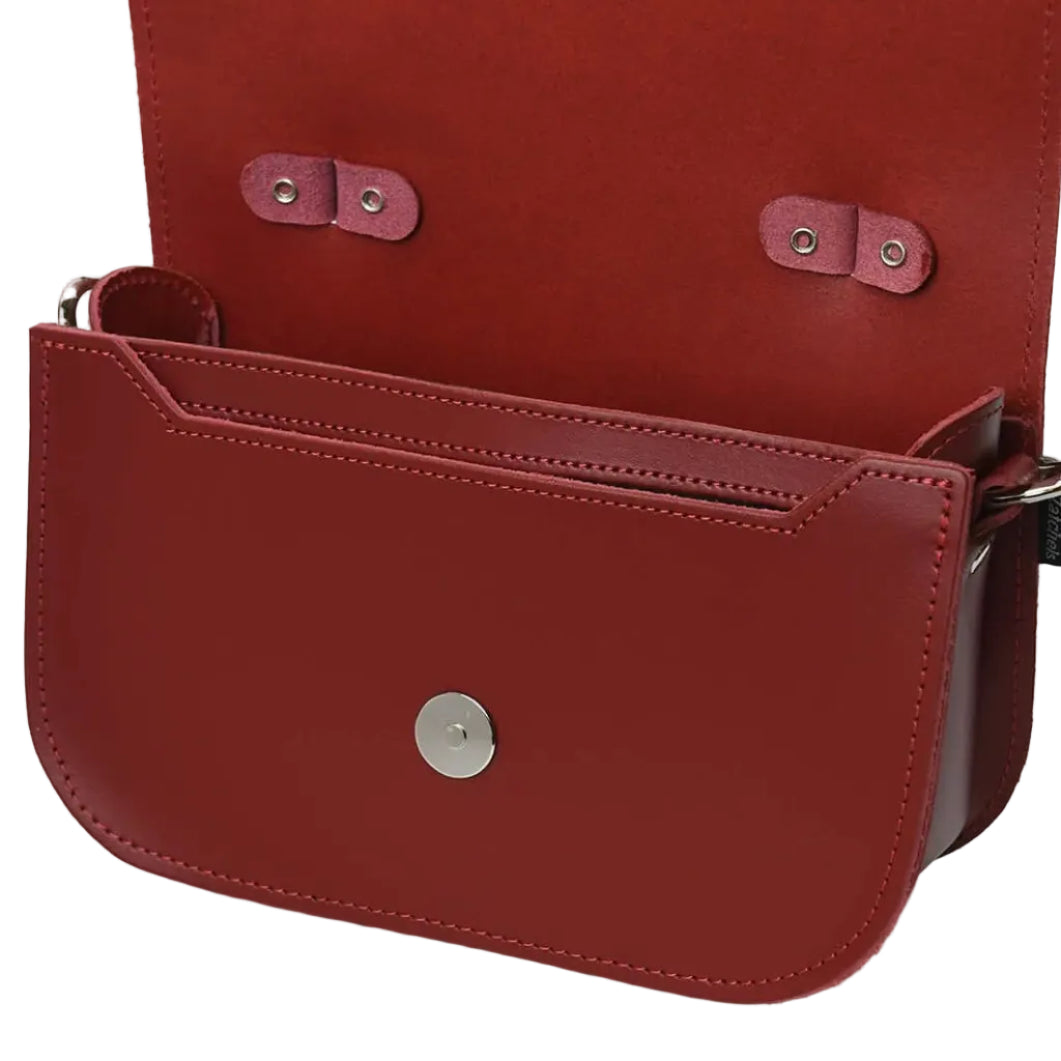 Zatchels Aura Handmade Leather Bag - Red Clutch Bag emmy-jane-boutique.myshopify.com
