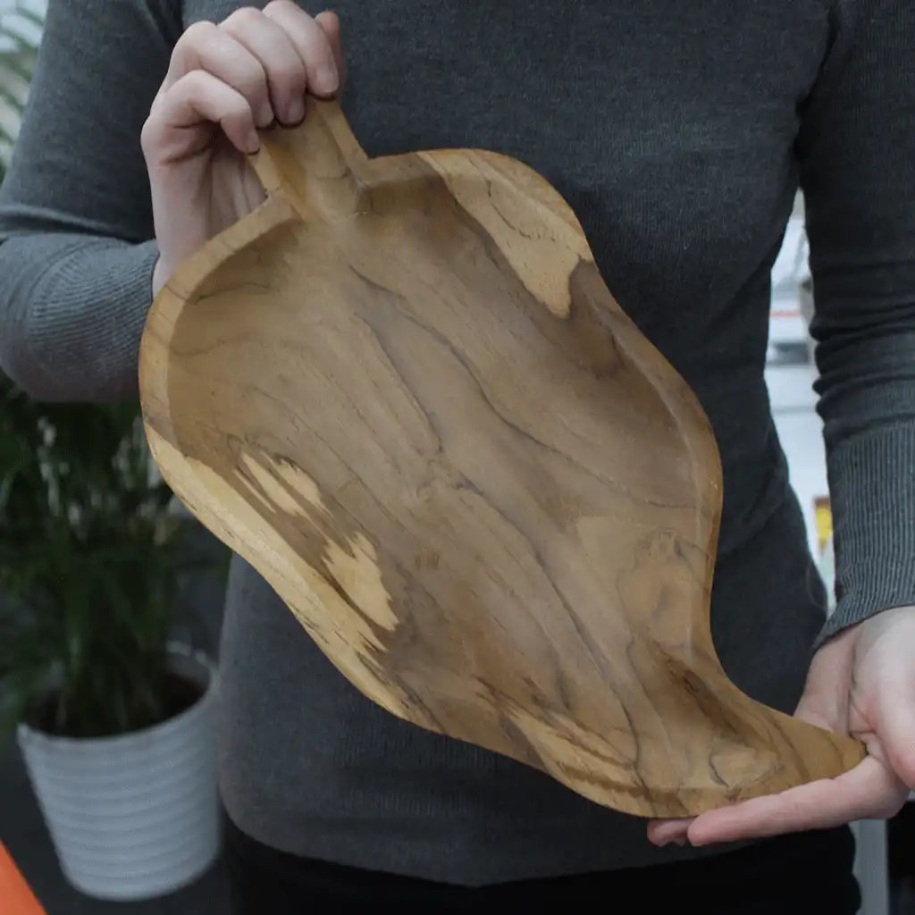 Emmy Jane Indonesian Leaf Shaped Teak Root Wooden Display Serving Bowl Home & Garden > Kitchen & Dining > Tableware > Dinnerware > Bowls > Eco Friendly Bowls emmy-jane-boutique.myshopify.com