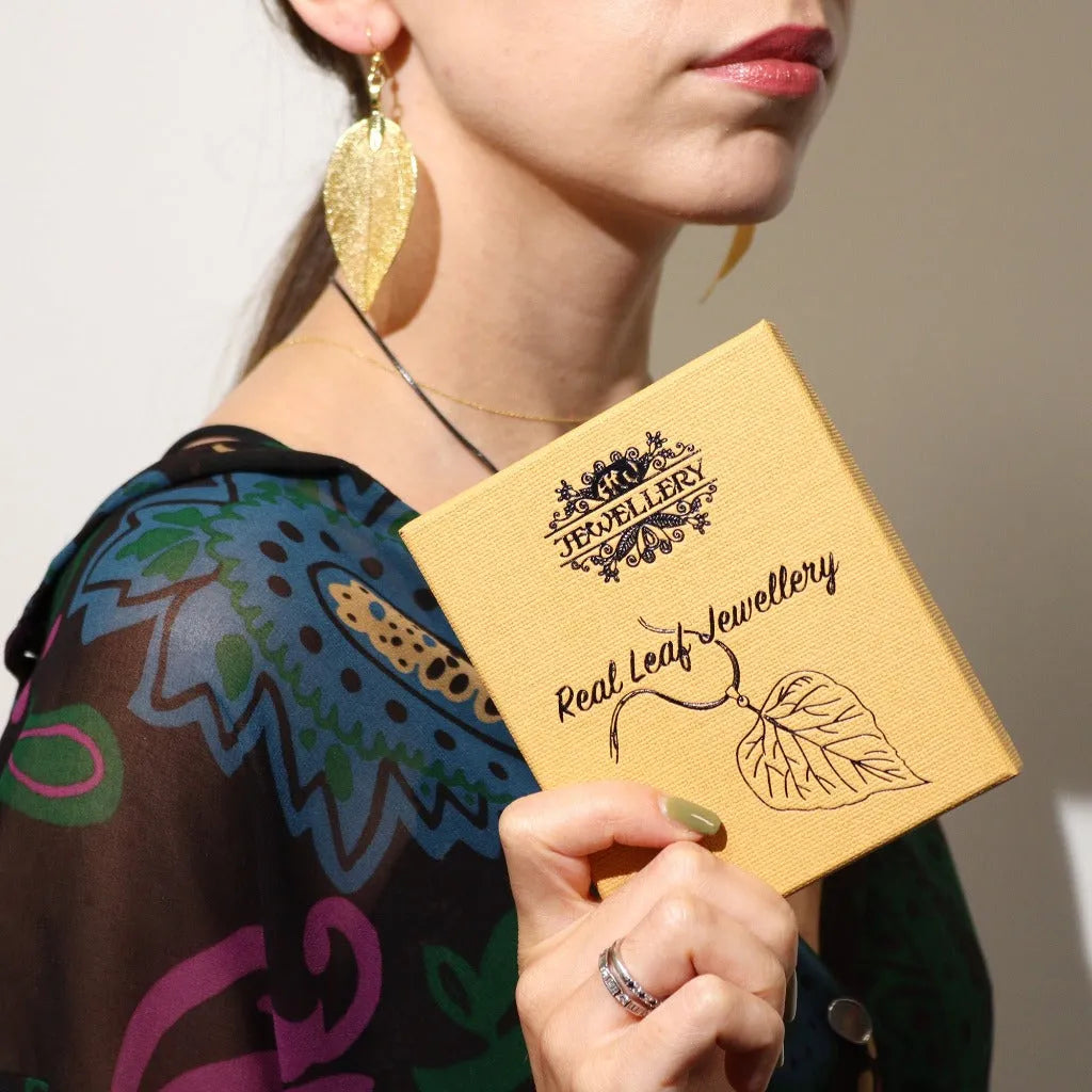 Ancient Wisdom Real Leaf Drop Earrings - Bravery Leaf - Gold Silver or Multi Coloured Clothing & Accessories > Jewellery & Watches > Earrings > Womens Earrings > Drop Earrings > Real Leaf Drop Earrings emmy-jane-boutique.myshopify.com