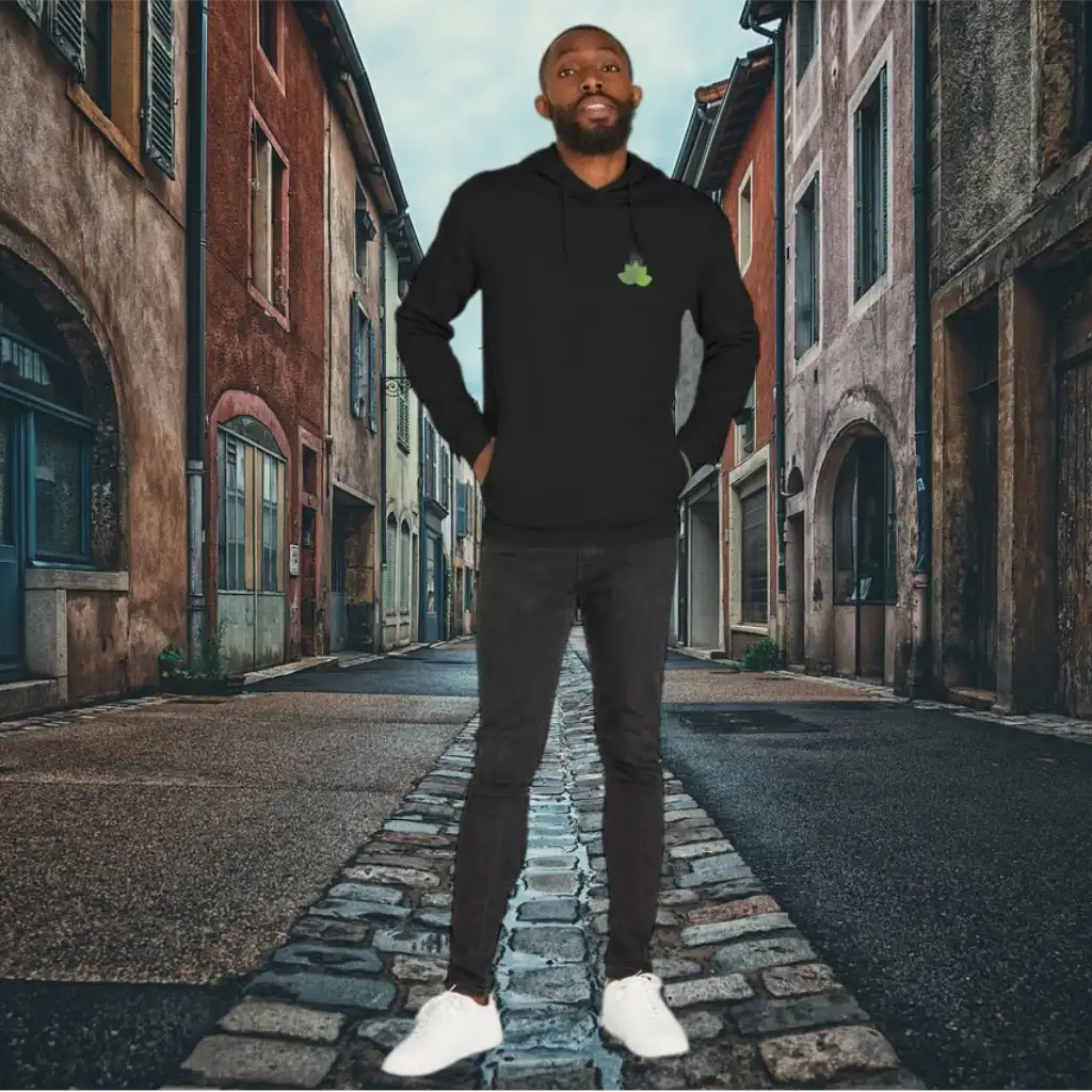 EjB Mens Organic Cotton Hoodie Black - Ejb eco - Vegan Friendly Apparel & Accessories > Clothing > Shirts & Tops > Mens Hoodies > Organic Cotton Pullover Hoodies > Eco-Friendly Hoodies emmy-jane-boutique.myshopify.com