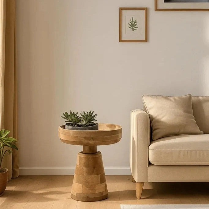 Verty Furniture Wooden Accent Table - Merlin Mango Wood Bedside / End Table Furniture > Tables > Accent Tables > Wooden Display Tables > Small Wooden Table > Merlin Mango Wood Bedside / End Table emmy-jane-boutique.myshopify.com