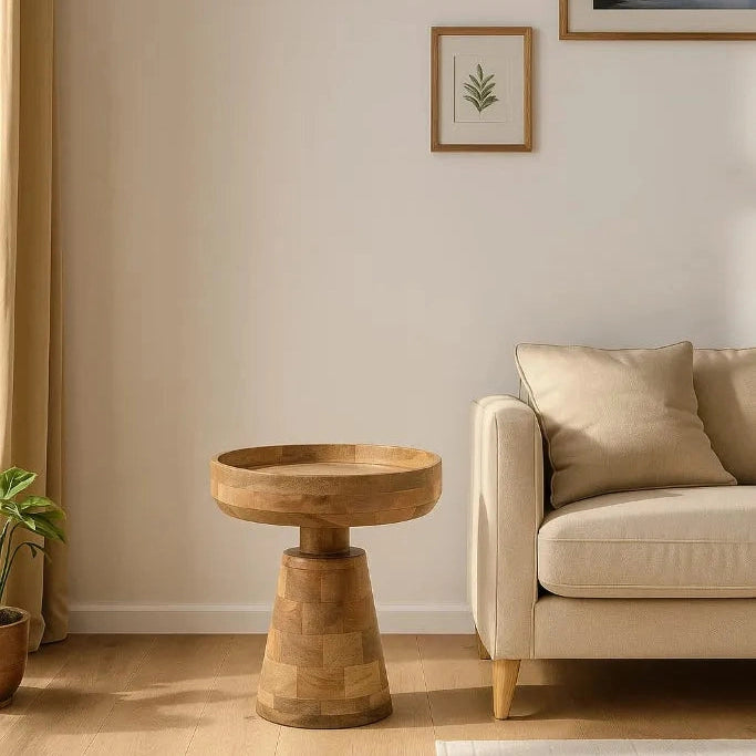 Verty Furniture Wooden Accent Table - Merlin Mango Wood Bedside / End Table Furniture > Tables > Accent Tables > Wooden Display Tables > Small Wooden Table > Merlin Mango Wood Bedside / End Table emmy-jane-boutique.myshopify.com